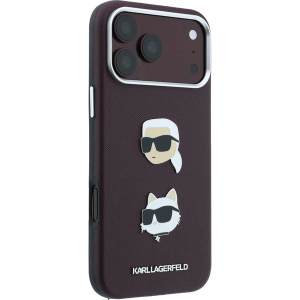 Karl Lagerfeld PU Semi Wrap Saffiano K&CH Heads kryt iPhone 18 Pro vínový - Pouzdra - Obrázek a4cadfaf8158409a8f3b93bb3bb0e688