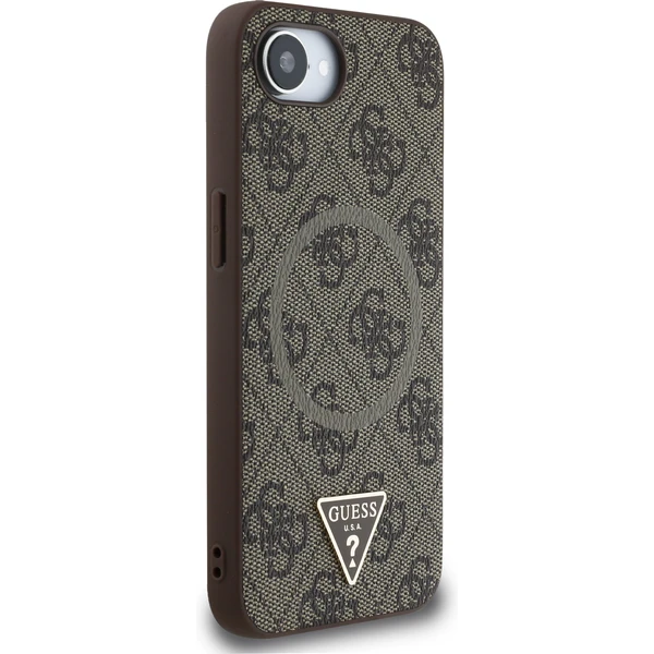 Guess PU 4G Strass Triangle Metal Logo kryt iPhone 17e/16e hnědý - Pouzdra - Obrázek a4e112cbda6c4005865fd2a6b10c496b