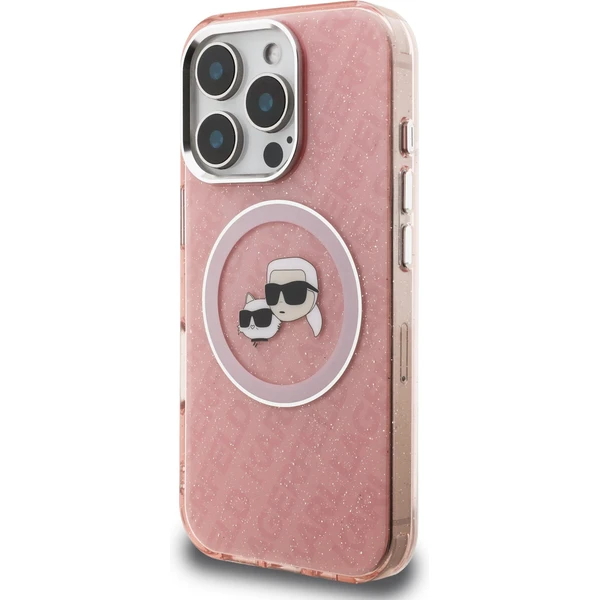 Karl Lagerfeld IML K&CH Heads Repeated Logo MagSafe kryt iPhone 16 Pro růžový - Pouzdra - Obrázek a4e7ddacaaa8416283b89b44e6e30c8d