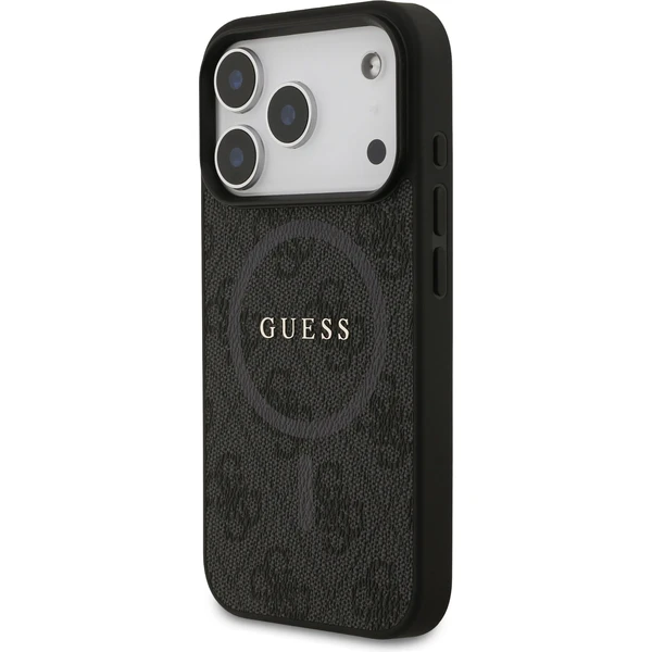 Guess PU Leather 4G Colored Ring MagSafe Zadní Kryt pro iPhone 17 Pro černý - Pouzdra - Obrázek a4f8ca9ab58f4850b3cad654fee8e091