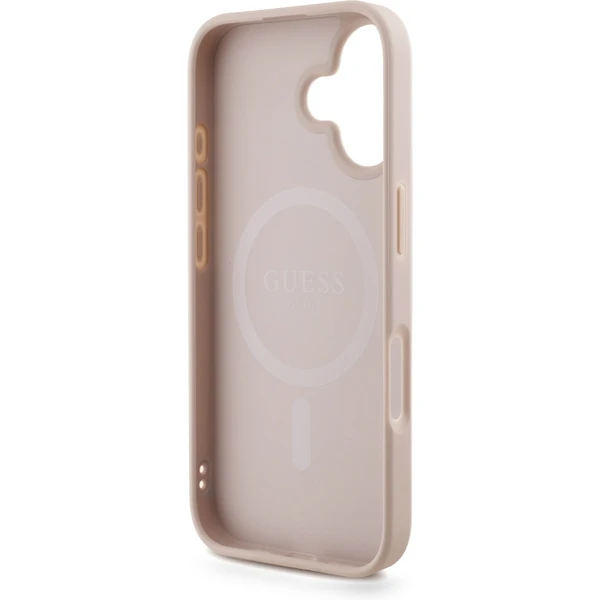 Guess PU Leather 4G Colored Ring Strap MagSafe kryt iPhone 16 růžový - Pouzdra - Obrázek a519e59e52f5458cad5878580bd28a0c