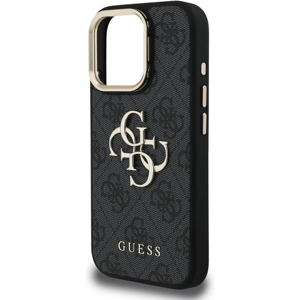 Guess PU 4G Metal Logo Stand Camera Frame kryt iPhone 15 Pro Max černý - Pouzdra - Obrázek a5201e66d054432bb8d2d77a6a3b1b7f