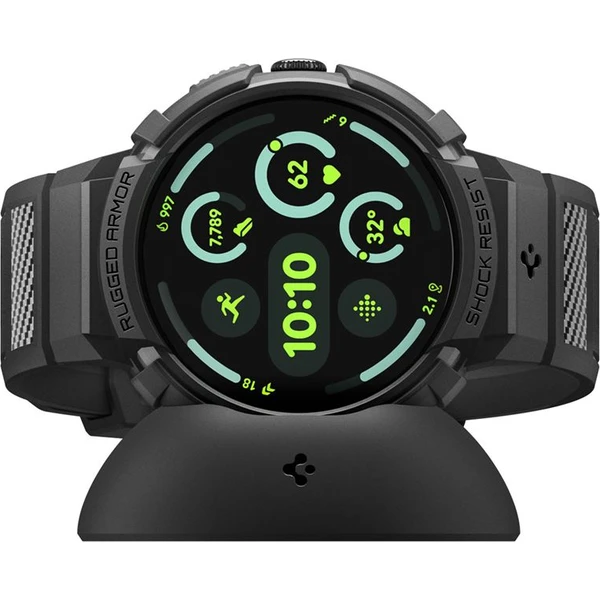 Spigen Rugged Armor Pro + Stand pouzdro s řemínkem a stojánkem Google Pixel Watch 5/4 45mm matte bla - Pouzdra - Obrázek a5532fc533784a23beebe6e46b911b48