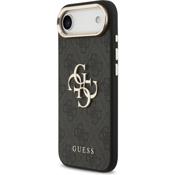 Guess PU Leather 4G Metal Logo Gold Frame MagSafe kryt iPhone Air černý - Pouzdra - Obrázek a57563fd50b6489f82227fc9474b49b7