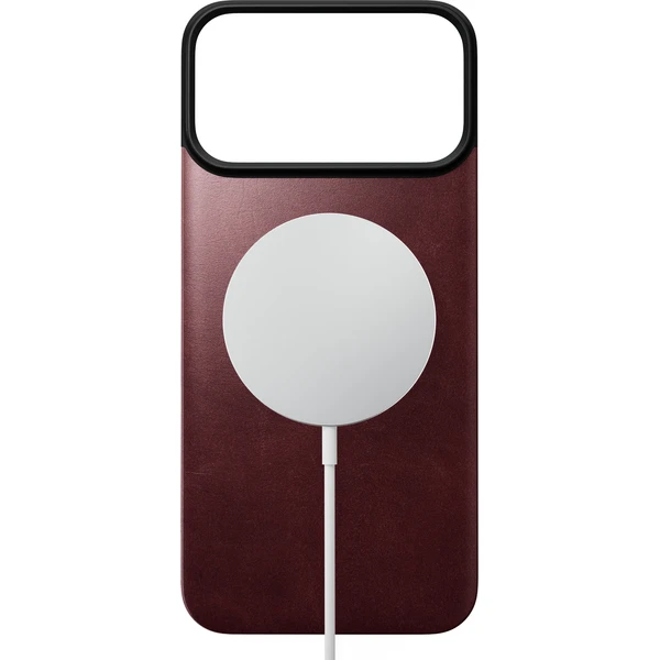 Nomad Magnetic Leather Back (Horween) MagSafe kožený kryt iPhone 18 Pro Max Burgundy - Pouzdra - Obrázek a598c3e75b63453686a347abdd1b42c5