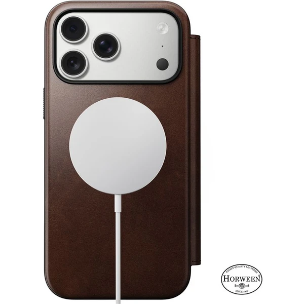 Nomad Modern Leather Folio (Horween) MagSafe kožené pouzdro iPhone 17 Pro Max Rustic Brown - Pouzdra - Obrázek a5a7aa3ea5fa4e968c9ca362a632356a