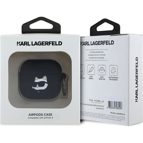 Karl Lagerfeld 3D Logo NFT Choupette Head silikonové pouzdro AirPods 4 černé - Pouzdra - Obrázek a5baa5cb6d5e4b2397e81c75c04df1b5