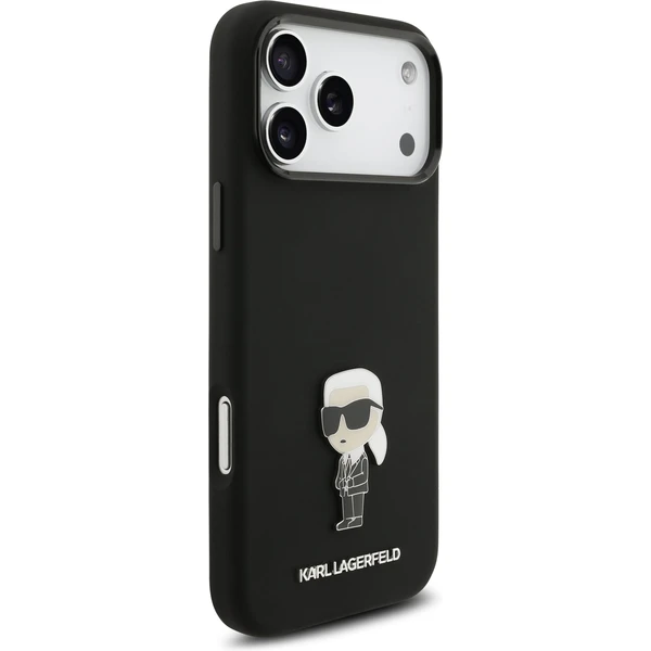 Karl Lagerfeld Liquid Silicone Metal Ikonik kryt iPhone 17 Pro Max černý - Pouzdra - Obrázek a5bac4c334604058a08df43eba769cda
