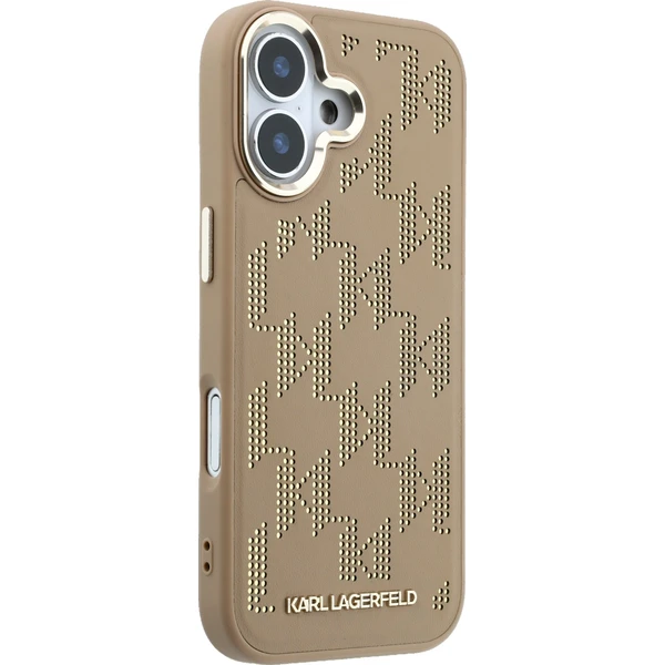 Karl Lagerfeld PU Perforated Monogram MagSafe kryt iPhone 17 béžový - Pouzdra - Obrázek a5d93abd192e4916aab6c3470586cb8e