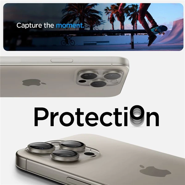 Spigen Glass tR EZ Fit Optik Pro skla iPhone 17-14 Pro/17-14 Pro Max nature titanium (2 ks) - Ochranné folie a skla - Obrázek a5e130f3cbde4a9e9e68b8ac2b0eb52a