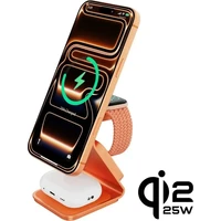 Cubenest SQ314 Qi2.2 (MagSafe) 3v1 nabíječka (35W) oranžová - Nabíječky