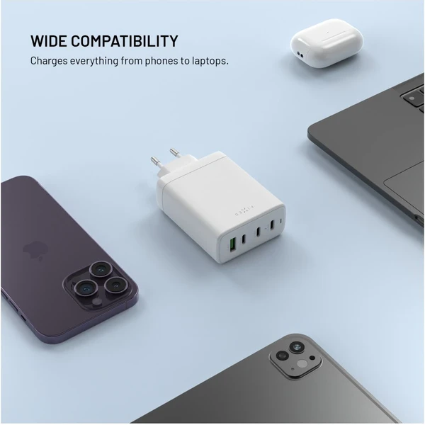 FIXED GaN nabíječka s 3xUSB-C a USB-A, PD 3.0, 120W, bílá - Nabíječky - Obrázek a63b073a86474815bc54e740b58b18e1