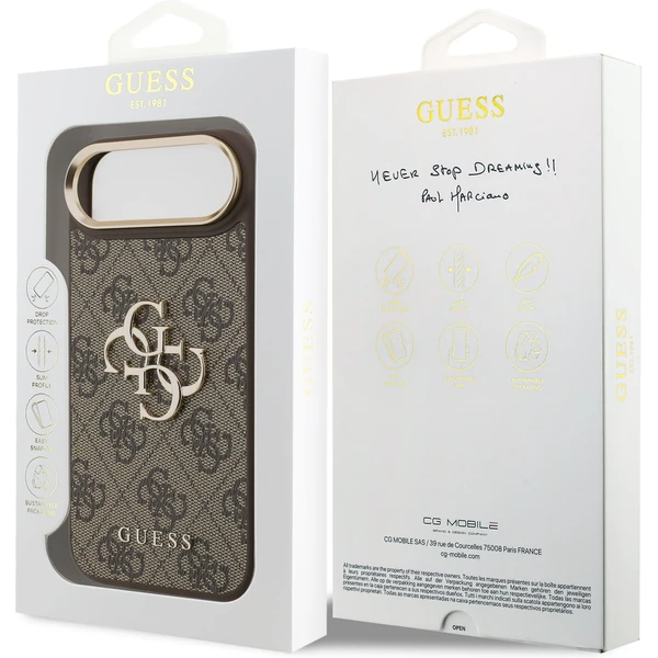 Guess PU Leather 4G Metal Logo Gold Frame kryt iPhone Air hnědý - Pouzdra - Obrázek a67e36b269d74432a2b1bbd6a1039130
