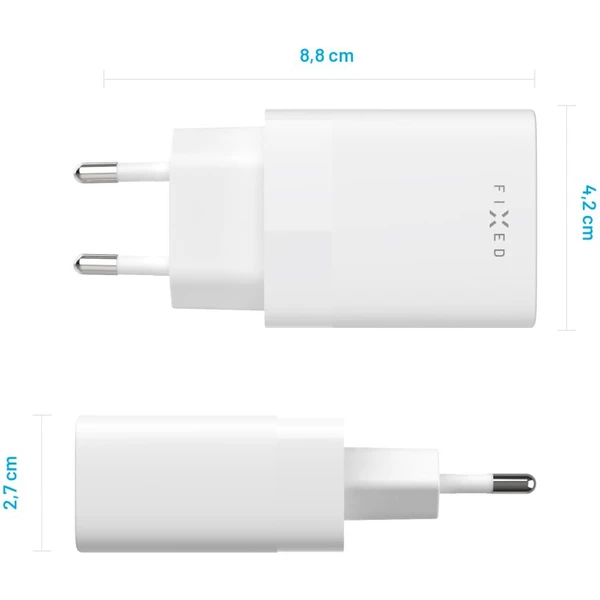 FIXED USB-C PD síťová nabíječka, 30W, bílá - Nabíječky - Obrázek a68fb7dda73f4f158df4d501ac2dd994
