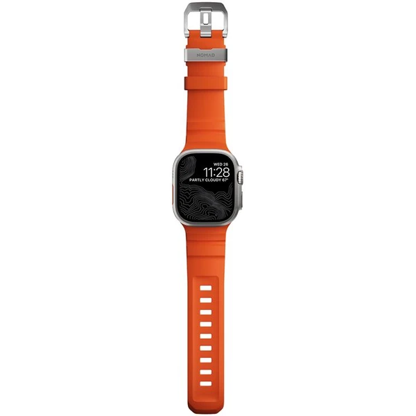 Nomad Rocky Point Band řemínek Apple Watch 49/45/44/42mm stříbrný/oranžový - Řemínky - Obrázek a6a412ad27ff4795a9851bc88b3cbec1