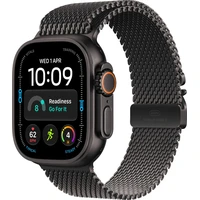 Apple Watch Ultra 4 49mm Černý titan s černým titanovým milánským tahem S - Chytré hodinky