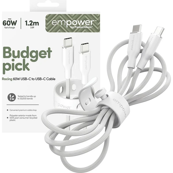 PanzerGlass USB-C/USB-C napájecí kabel 60W 1,2m bílý - Kabely a redukce - Obrázek a6cba47787c74af29619a548e5d3cc68