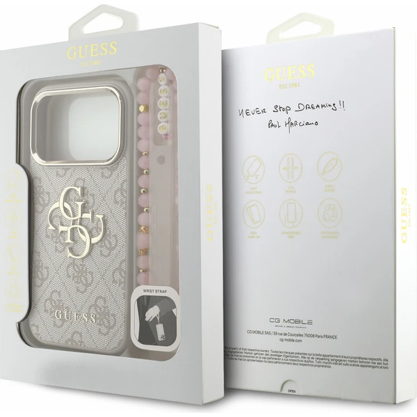 Guess PU 4G Metal Logo Strap kryt iPhone 18 Pro růžový - Pouzdra - Obrázek a6d0b2b3d8ef482eb5807ed8ff27e758