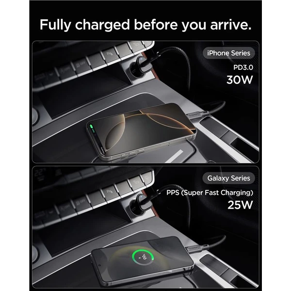 Spigen Essential 30W USB-C nabíječka do auta (EV301) černá - Nabíječky - Obrázek a6d60445202c4f5db55feabb571a392c