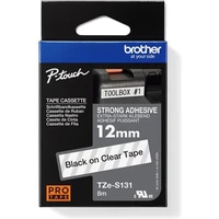 Brother TZe-S131 páska černá na průhledném 12 mm extra lepidlo - Pásky pro štítkovače