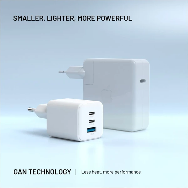 FIXED Mini GaN nabíječka s 2x USB-C/USB-A a podporou PD, 65W, bílá - Nabíječky - Obrázek a73c81377f294be3b64dedf497d8354f