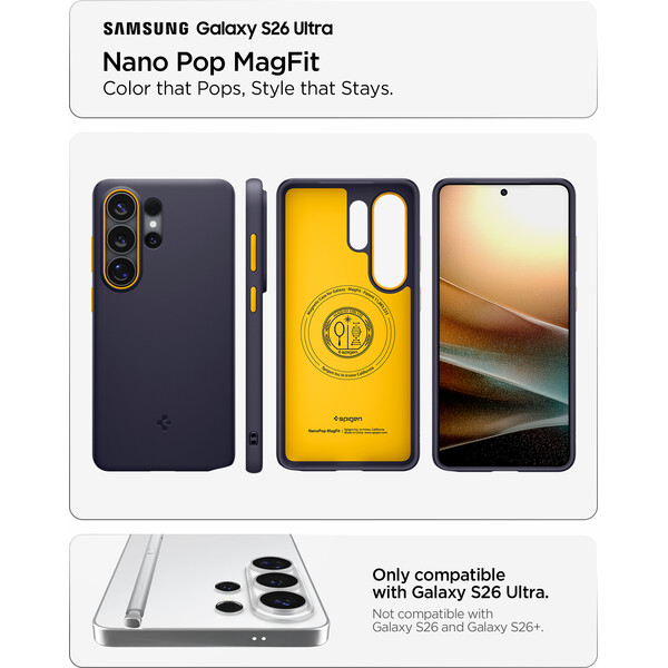 Spigen Nano Pop MagSafe kryt Samsung Galaxy S26 Ultra modrý - Pouzdra - Obrázek a753eb7bb5634a3bb5299298de62021f