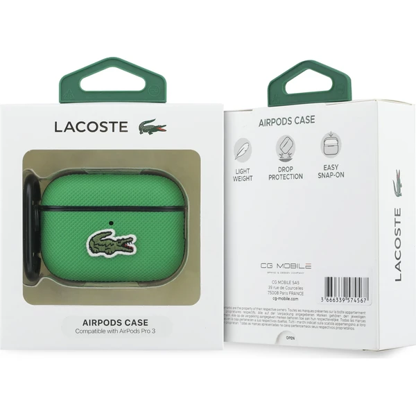 Lacoste Petit Pique Croc Logo Patch Pouzdro pro AirPods Pro 3 zelené - Pouzdra - Obrázek a768c7805f2f47bdad0ae3b6641e3377