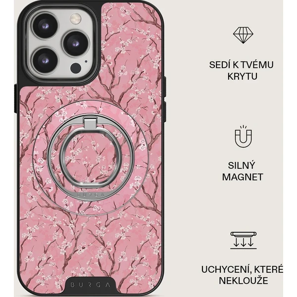 Burga Magnetic Ring držák Sakura stříbrný - Držáky - Obrázek a7883f8a6b4940f3a803397e8b511606