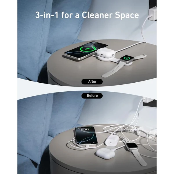 Anker MagGo B25M8 3v1 MagSafe nabíječka (15W) bílá - Nabíječky - Obrázek a7ae6a4210134b86a145fa5eb2db60ee