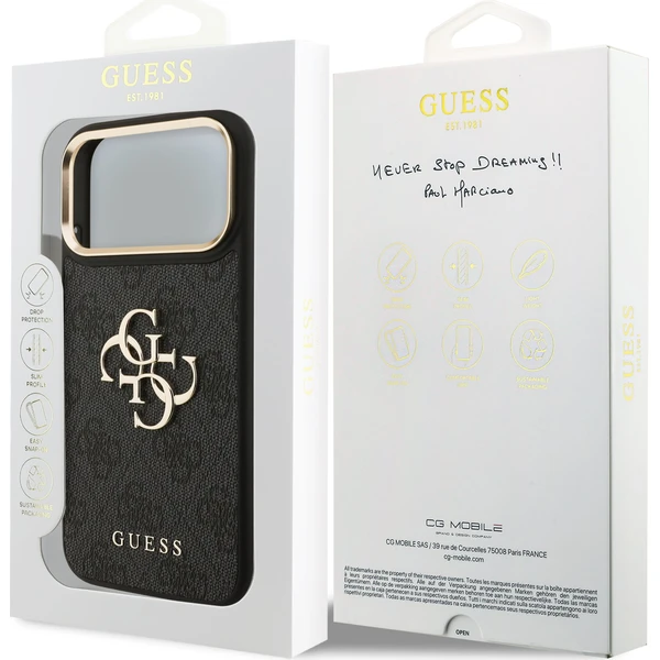 Guess PU Leather 4G Metal Logo Gold Frame kryt iPhone 18 Pro Max černý - Pouzdra - Obrázek a7b2f87d465548eaa6709e9f2bd5cdb2