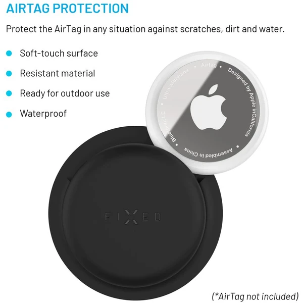 FIXED Silky Sticker silikonové nalepovací pouzdro pro Apple AirTag (2 ks) černé - Pouzdra - Obrázek a7e585b781194c2e98fdedbe96906645
