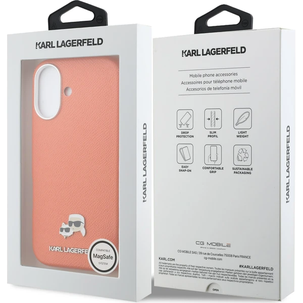 Karl Lagerfeld PU Karl and Choupette Heads Pins MagSafe kryt iPhone 17 oranžový - Pouzdra - Obrázek a7e9f773a1c74fcb91fe726a47808a02