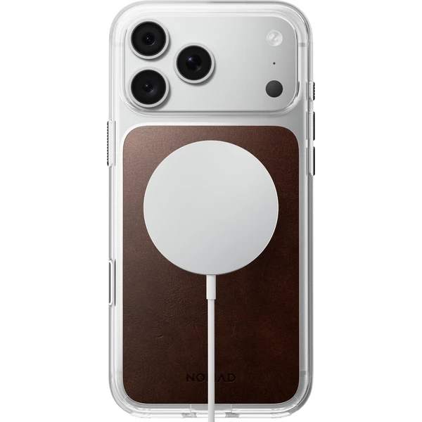 Nomad Clear Leather (Horween) MagSafe kryt iPhone 17 Pro Max/18 Pro Max Rustic Brown - Pouzdra - Obrázek a80edf71dec64771b82433cbc8e9e3f0