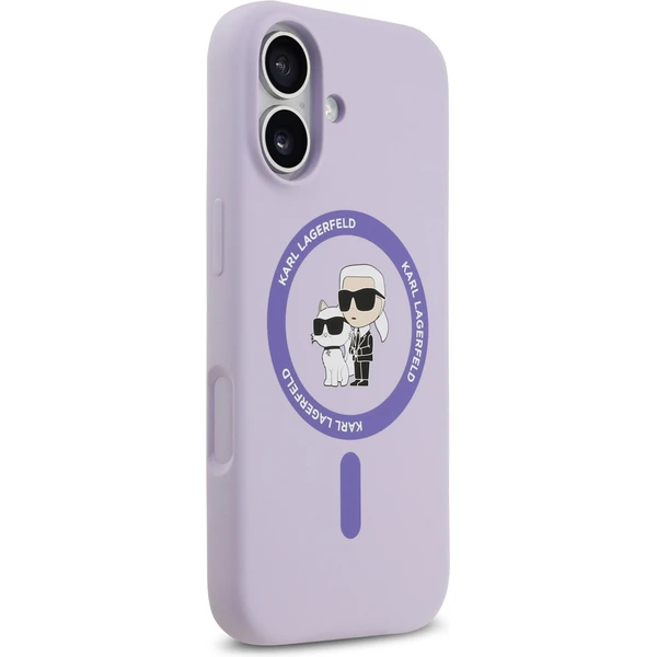Karl Lagerfeld Liquid Silicone Karl and Choupette MagSafe kryt iPhone 17 fialový - Pouzdra - Obrázek a83744d125c44aa18e8493a4d4cd48a7