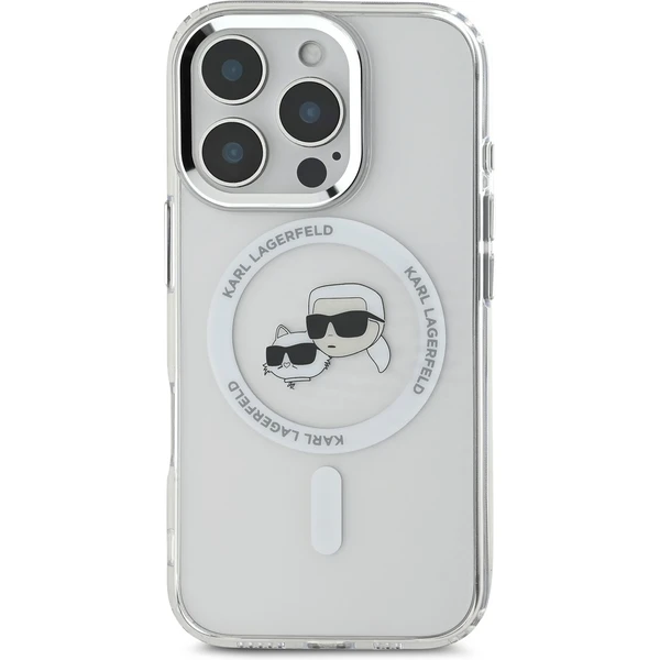 Karl Lagerfeld IML K&CH Heads Metal Frame MagSafe kryt pro iPhone 16 Pro Max čirý - Pouzdra - Obrázek a84d0e95eed04f48801cf748c6352ecc
