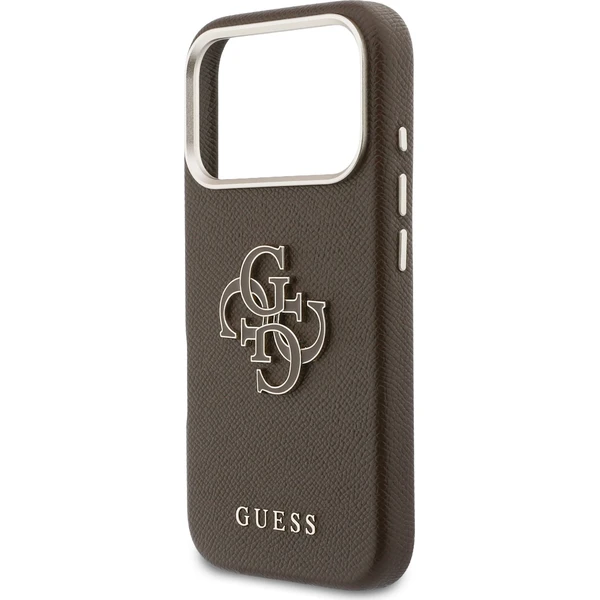 Guess PU Resin Logo kryt iPhone 17 Pro Max hnědý - Pouzdra - Obrázek a85ab7406f8240aebb8eedb83e347caa