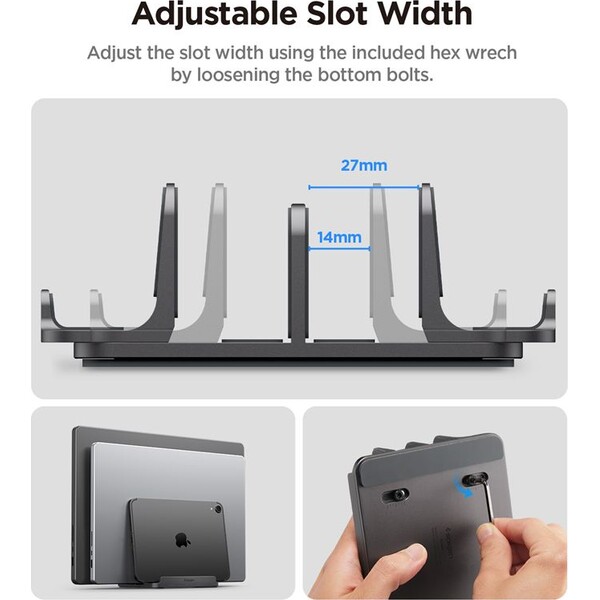 Spigen Vertical Laptop Stand (LD208S4) stojánek pro notebook/MacBook space gray - Stojánky - Obrázek a86ac18a2d1c453daaa1917c0215a977