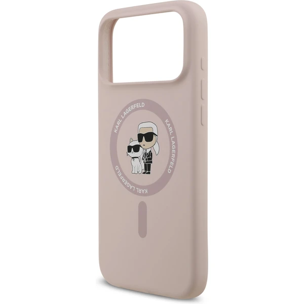 Karl Lagerfeld Liquid Silicone Karl and Choupette MagSafe kryt iPhone 17 Pro Max růžový - Pouzdra - Obrázek a870c73a6591427e8b109010c72f73d1