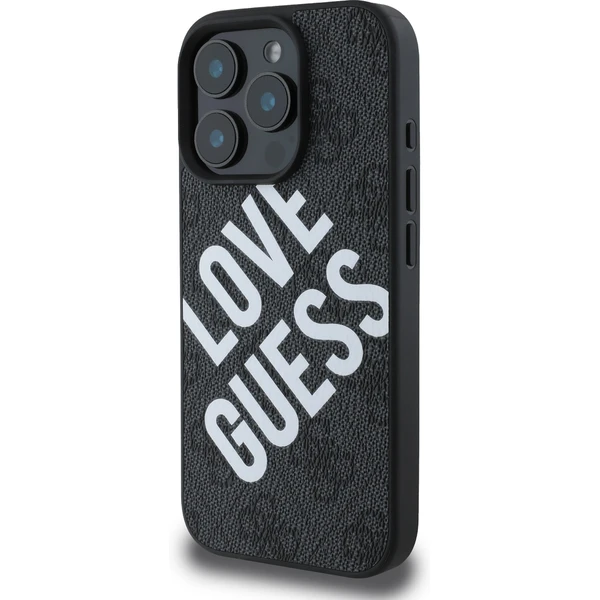 Guess PU Leather 4G Big Love Logo MagSafe kryt iPhone 16 Pro černý - Pouzdra - Obrázek a8935e4cbf82490893b7c973050647a6