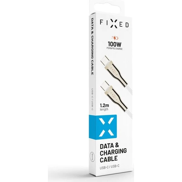 FIXED USB-C/USB-C napájecí kabel 100W 1,2m bílý - Kabely a redukce - Obrázek a896696b48c3450f919a576cebeae7cd