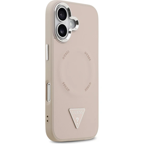 Guess PU Leather Triangle Logo MagSafe kryt iPhone 17 růžový - Pouzdra - Obrázek a8b767a0ae104e61998bac8e29cfb486