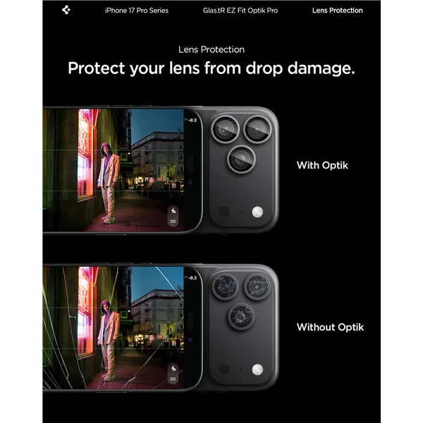 Spigen Glass tR EZ Fit Optik Pro skla iPhone 17-14 Pro/17-14 Pro Max gray (2 ks) - Ochranné folie a skla - Obrázek a8be0468d4174f5aa8cfb207f82910a4