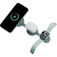 Energea Bazic GoMag Trio 2 3v1 Foldable MagSafe nabíječka 15W zelená - Nabíječky