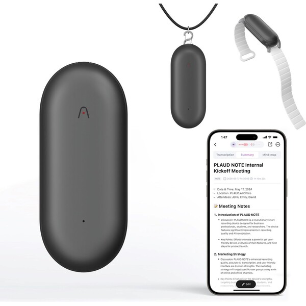 PLAUD Note Pin Šedá
