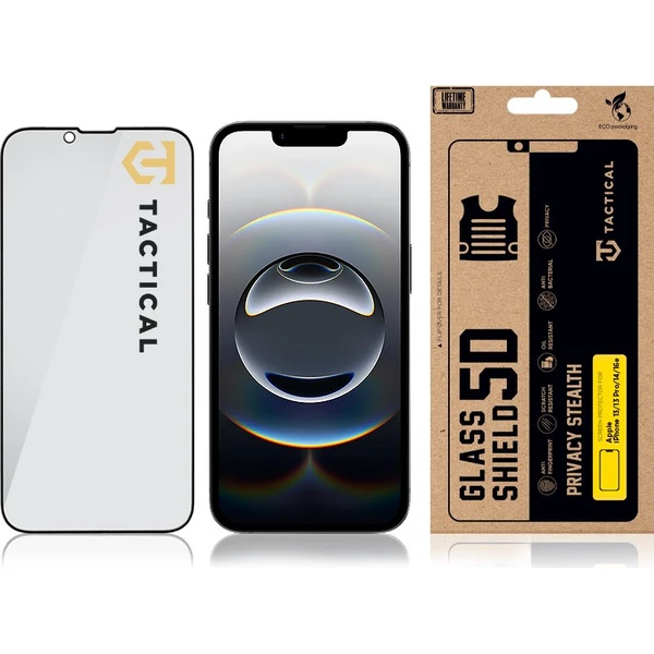 Tactical Glass Shield Privacy Stealth 5D sklo Apple iPhone 13/13 Pro/14/16e/17e černé - Ochranné folie a skla - Obrázek a8e1090cefa5470c9f8709c1a82da6b6