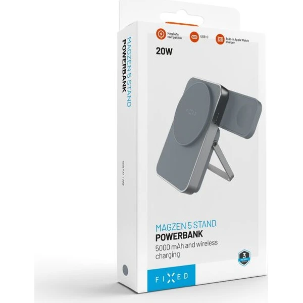 FIXED MagZen 5 Stand MagSafe powerbanka 5000 mAh se stojánkem (20W) šedá - Powerbanky - Obrázek a8e416302c594a7eafd2831397381f21