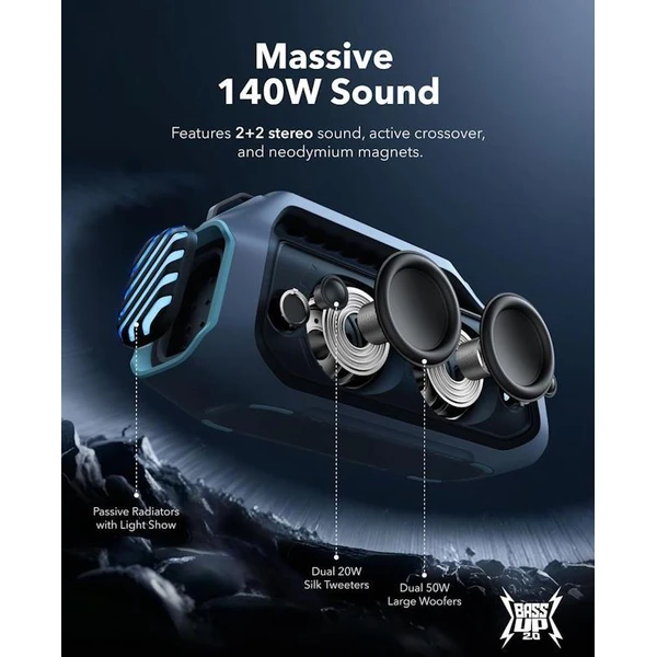 Anker Soundcore Boom 2 Plus bezdrátový reproduktor modrý - Reproduktory - Obrázek a8ed0fbe2233426587d12eb4d851081c