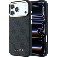 Guess PU Leather 4G Gold Frame MagSafe kryt iPhone 18 Pro černý - Pouzdra