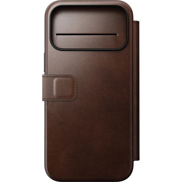 Nomad Modern Leather Folio (Horween) MagSafe kožené pouzdro iPhone 18 Pro Max Rustic Brown - Pouzdra - Obrázek a92052b8c21846bcb63dce53301973ef