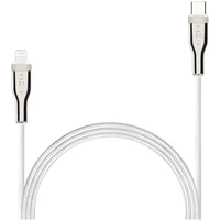 FIXED opletený kabel USB-C/Lightning (PD), MFi, 0.5m, bílý - Kabely
